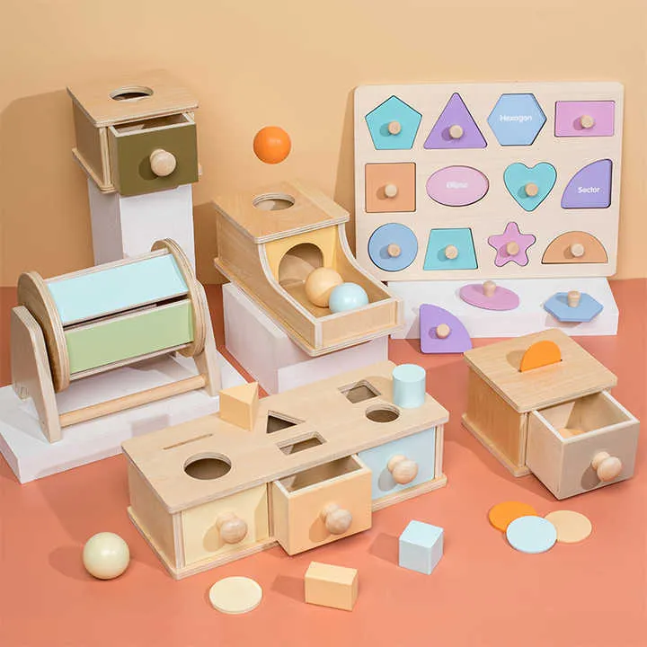 جديد الكائن الدوام مربع وسائل تعليمية منتسوري . New Object Permanence Box Montessori Teaching Aids
