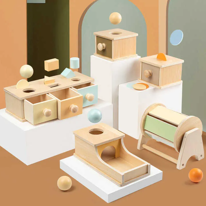 جديد الكائن الدوام مربع وسائل تعليمية منتسوري . New Object Permanence Box Montessori Teaching Aids
