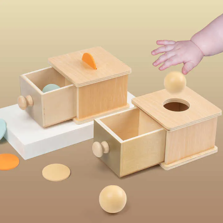 جديد الكائن الدوام مربع وسائل تعليمية منتسوري . New Object Permanence Box Montessori Teaching Aids
