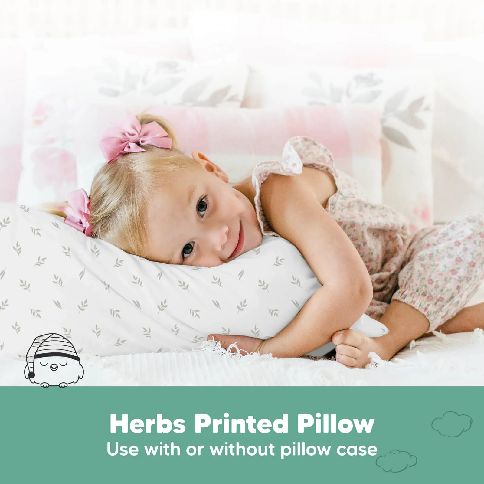 2-Pack Toddler Pillows (Herb)