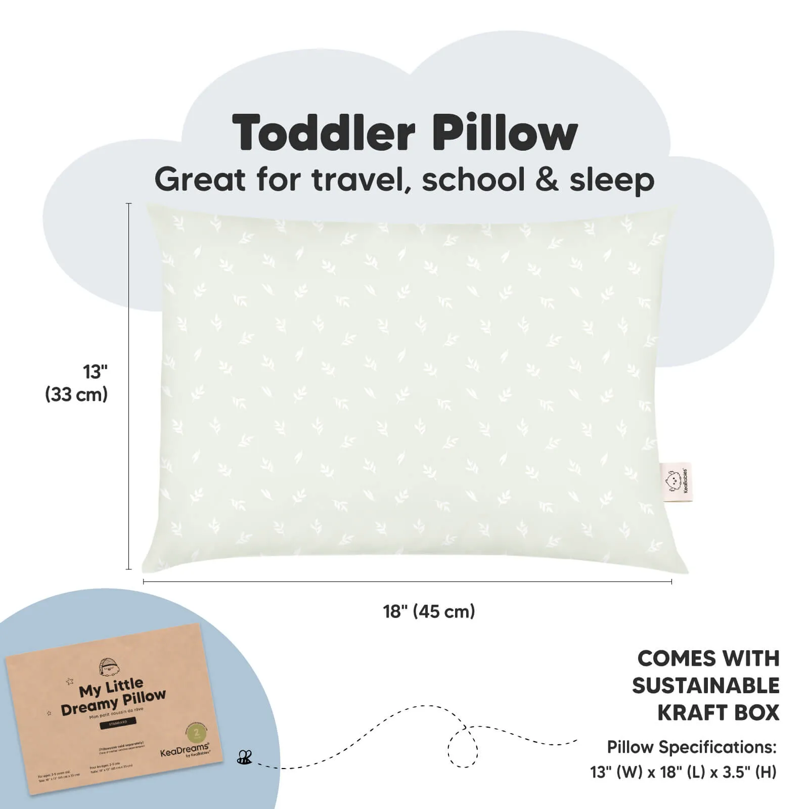 2-Pack Toddler Pillows (Herb)