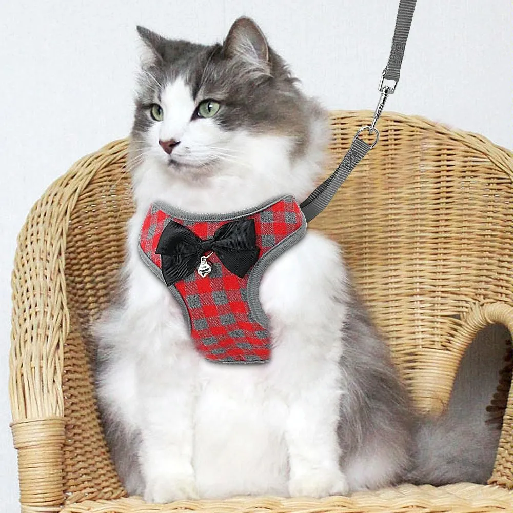 Adjustable Plaid Vest Leash For Cat Dog