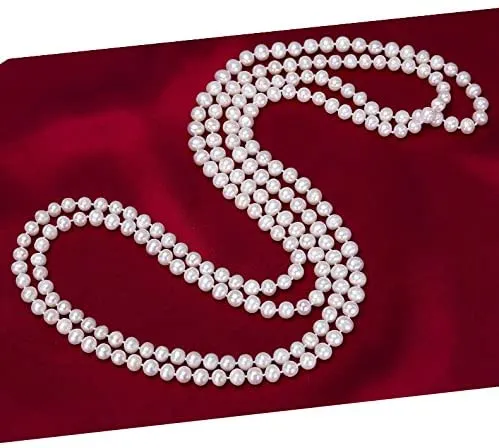Babymoon Pearl Necklace (74cm) For Baby Girls Photography Shoot Props - White