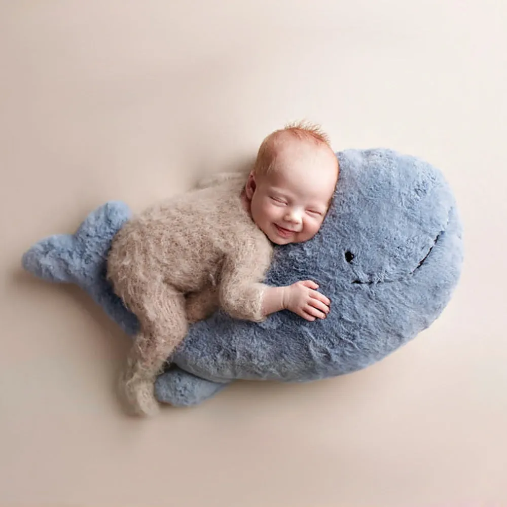 Babymoon Whale Posing Pillow | Photoshoot Prop | Posing Aids | Blue