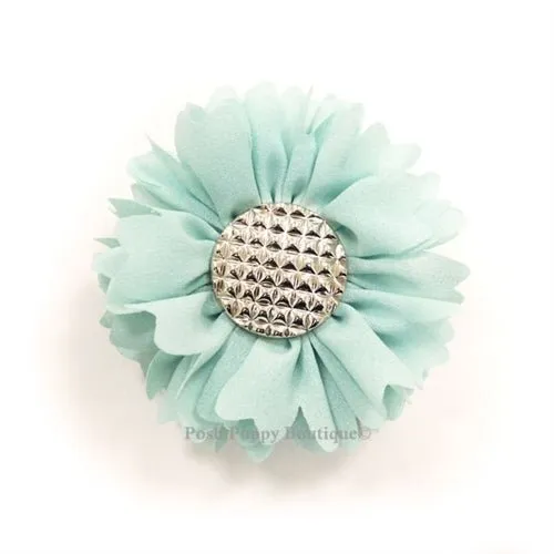 Flower 1 Collar Slider Flower Bow- Blue