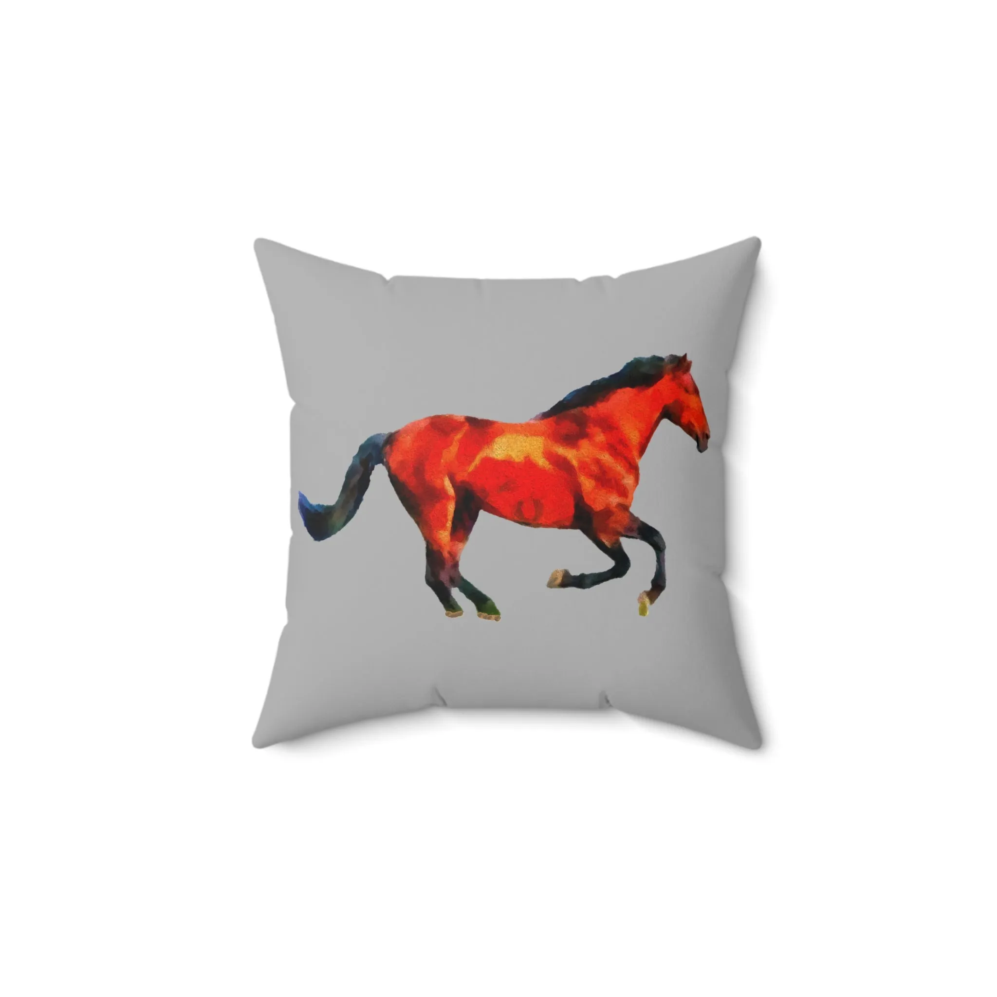 Horse 'Old Red' Spun Polyester Throw Pillow