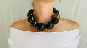 Huge Amber Necklace. Graduated Spheres. Dramatic and Gorgeous!