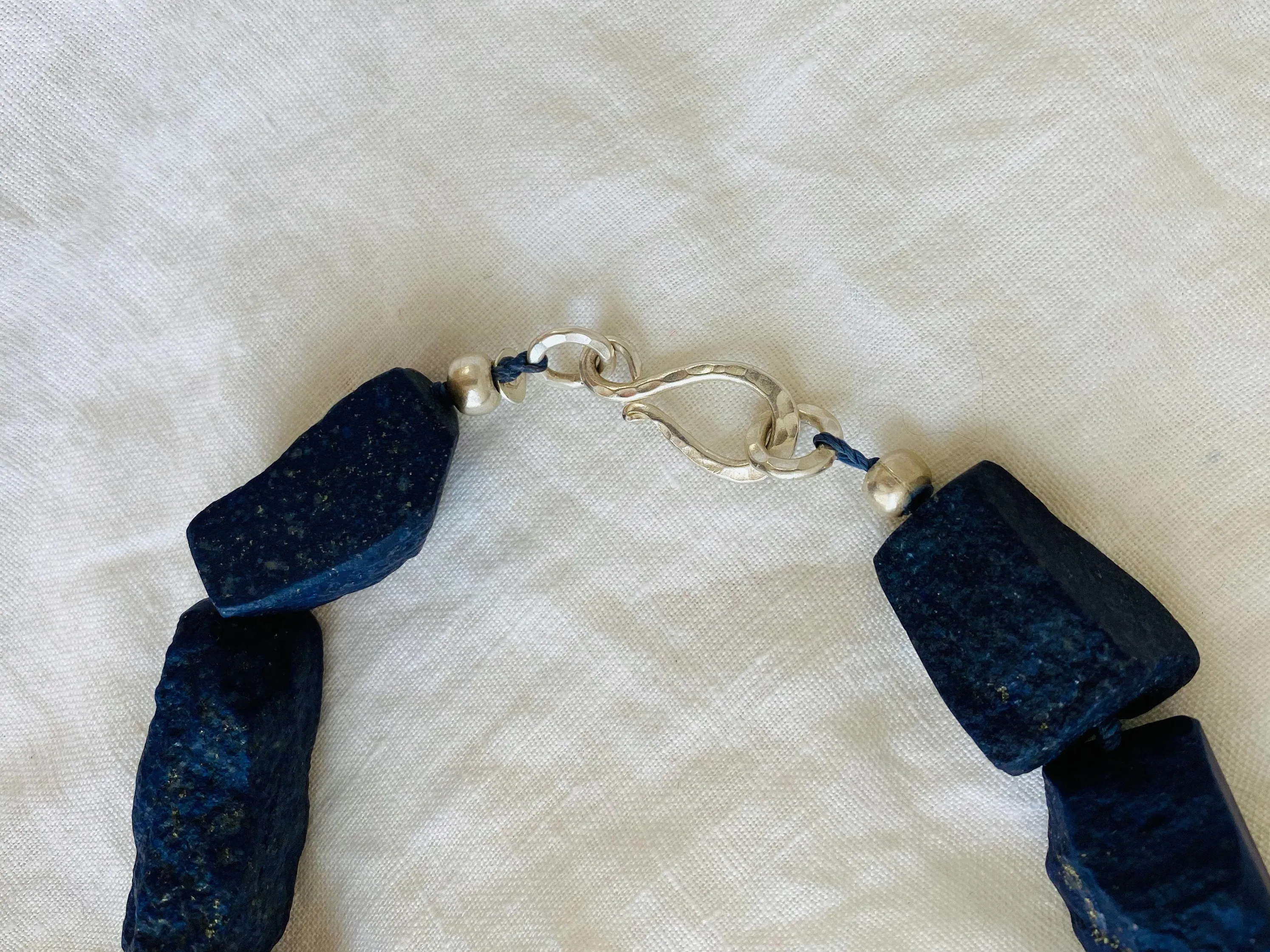 Lapis and Amber Beaded Necklace. Mexican Amber. Chunky