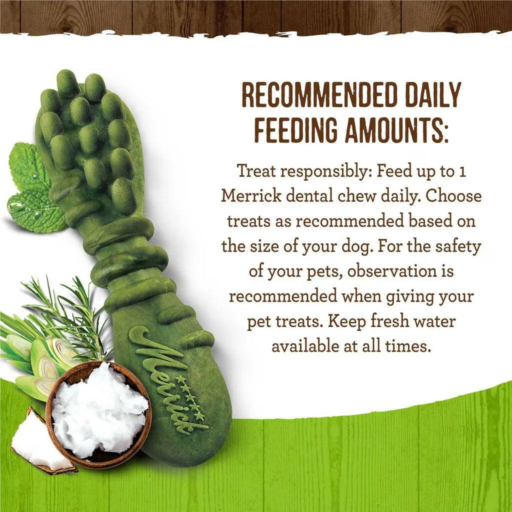 Merrick Fresh Kisses Double-Brush Coconut & Botanical Oil Dental Dog Treats, Medium