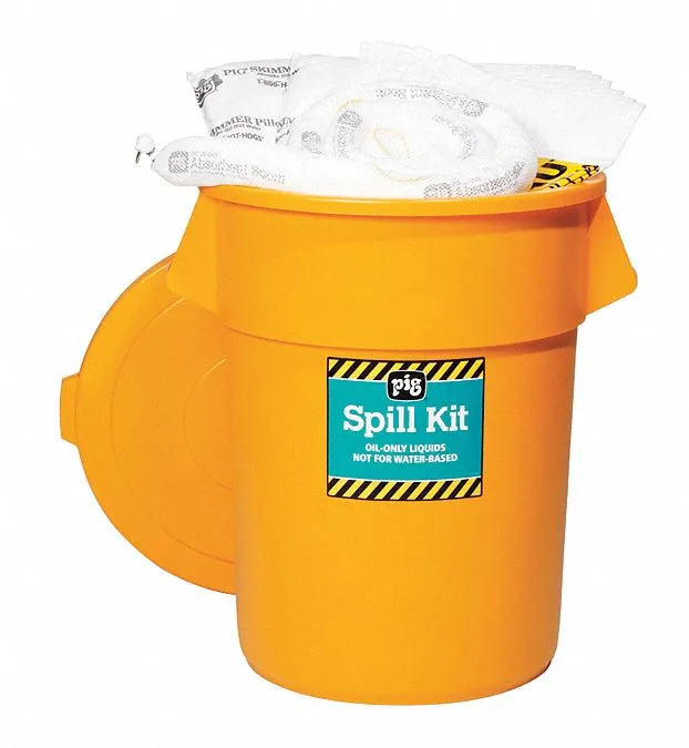 New Pig Spill Kit/Station, Drum, Oil-Based Liquids, 39 gal - KIT4500