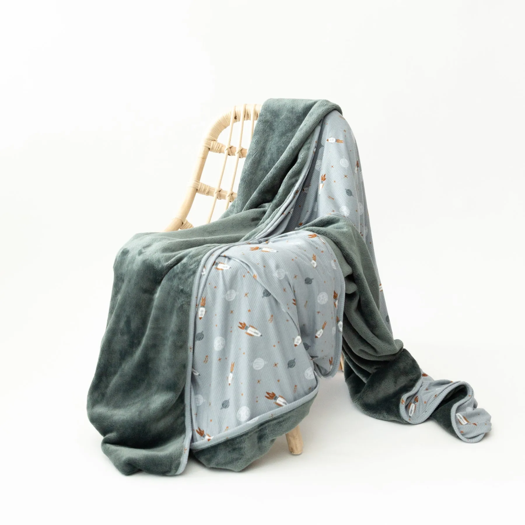 Space Explorers Small Ribbed Youth Blanket