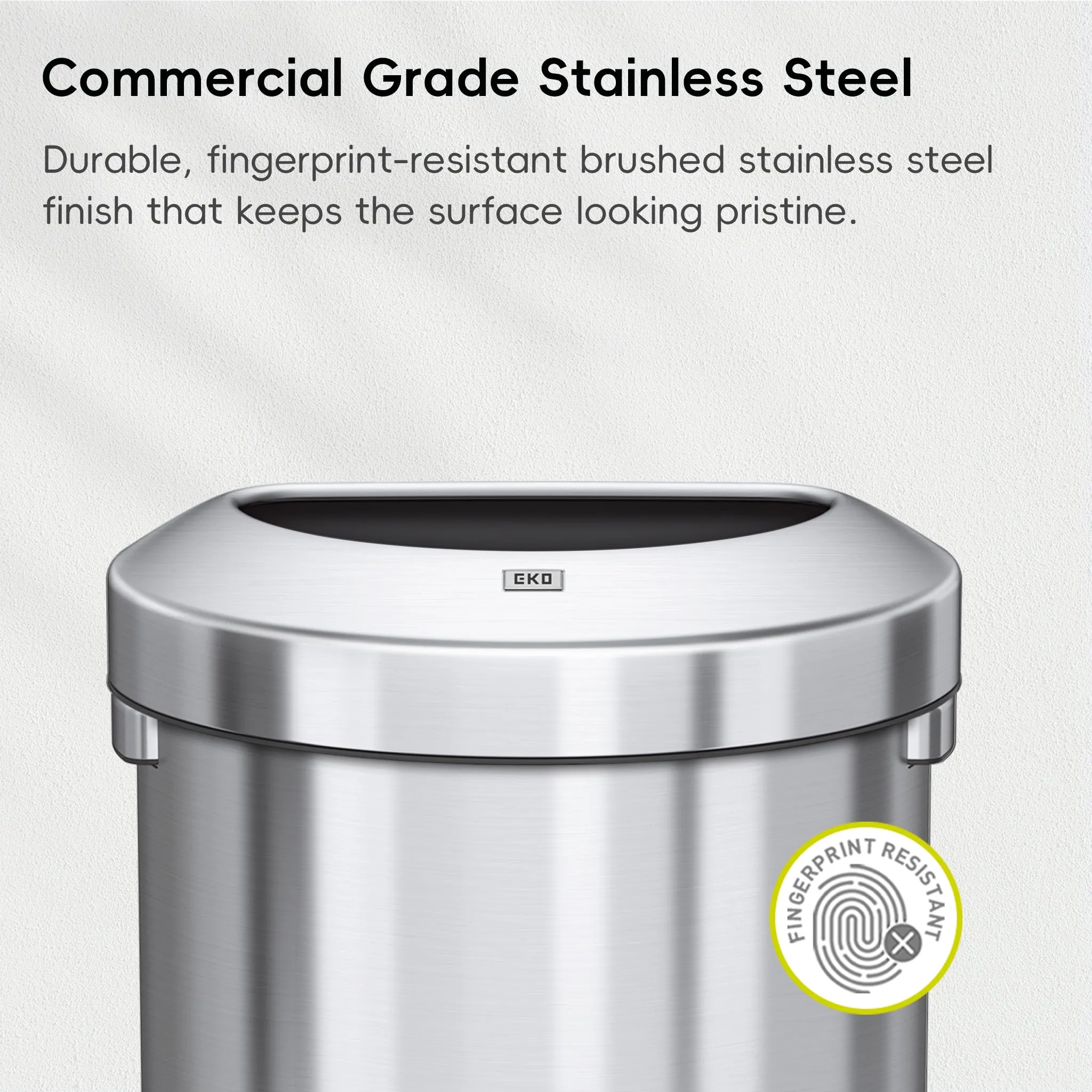 Urban 21 Gallon Semi-Round Open Top Waste Bin, 80L