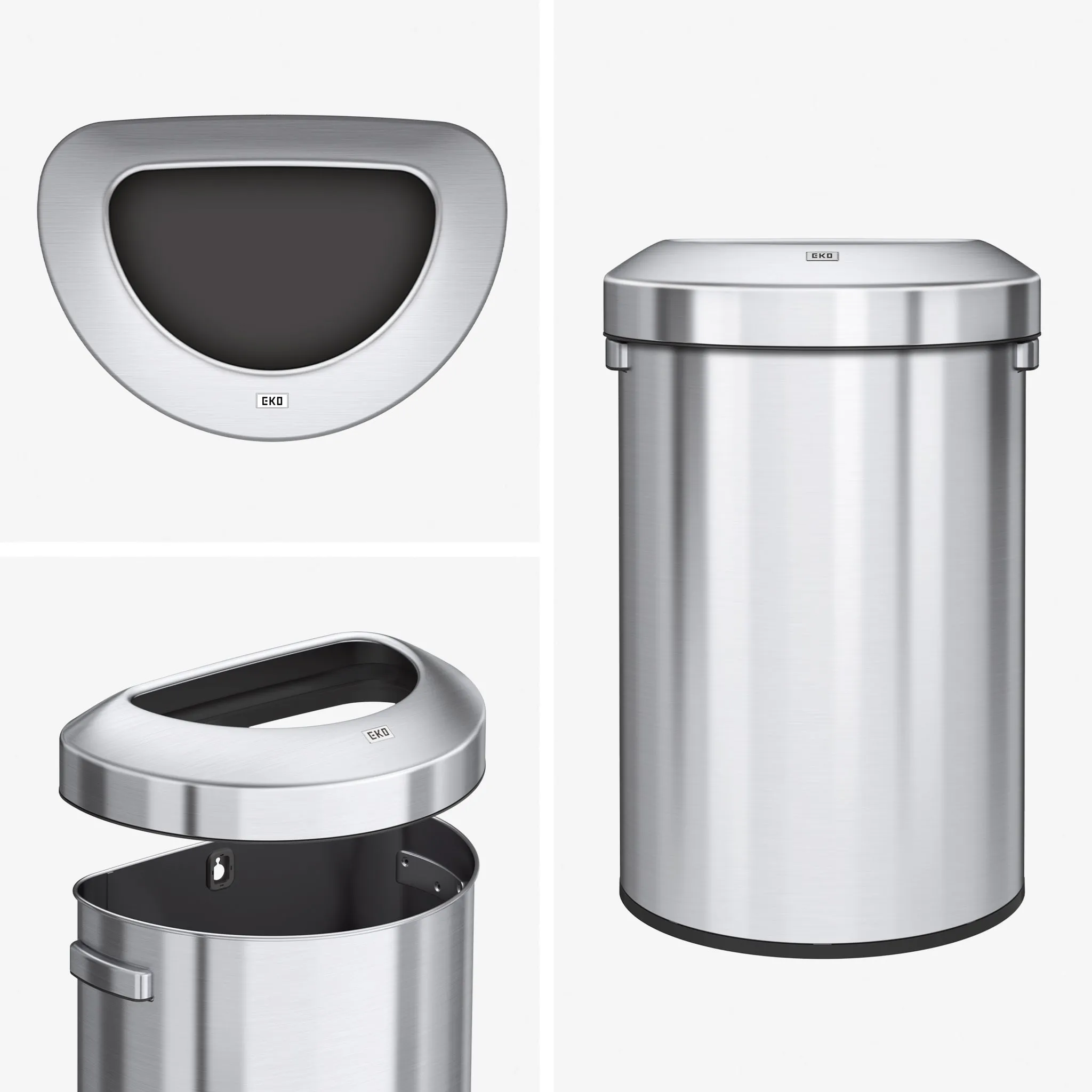 Urban 21 Gallon Semi-Round Open Top Waste Bin, 80L