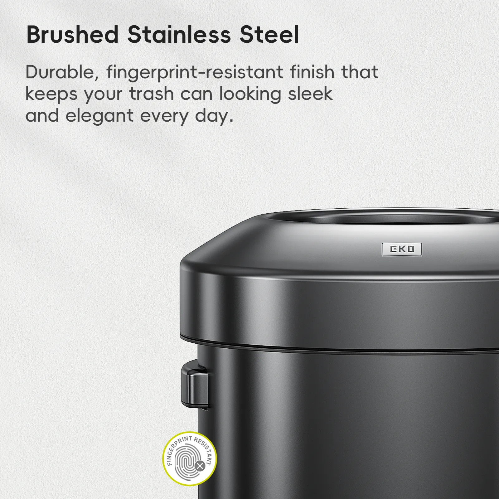 Urban Round Open Top Can Commercial Grade - 60L / 16 Gal- Black Stainless Steel