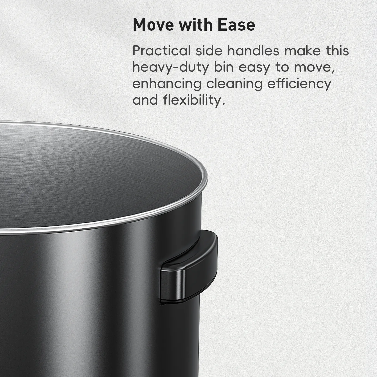 Urban Round Open Top Can Commercial Grade - 60L / 16 Gal- Black Stainless Steel
