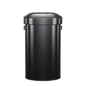Urban Round Open Top Can Commercial Grade - 60L / 16 Gal- Black Stainless Steel