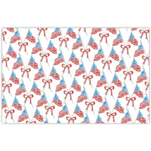 USA Flags with Bow Pattern Placemats