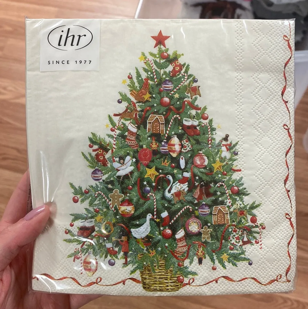 Vintage Christmas Tree Lunch Napkin
