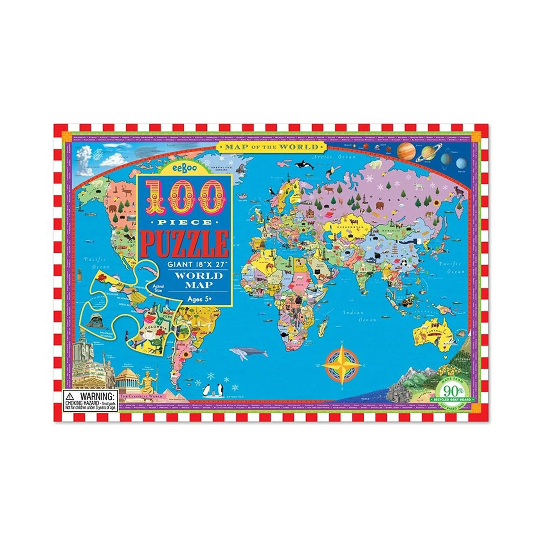 World Map 100 Piece Puzzle