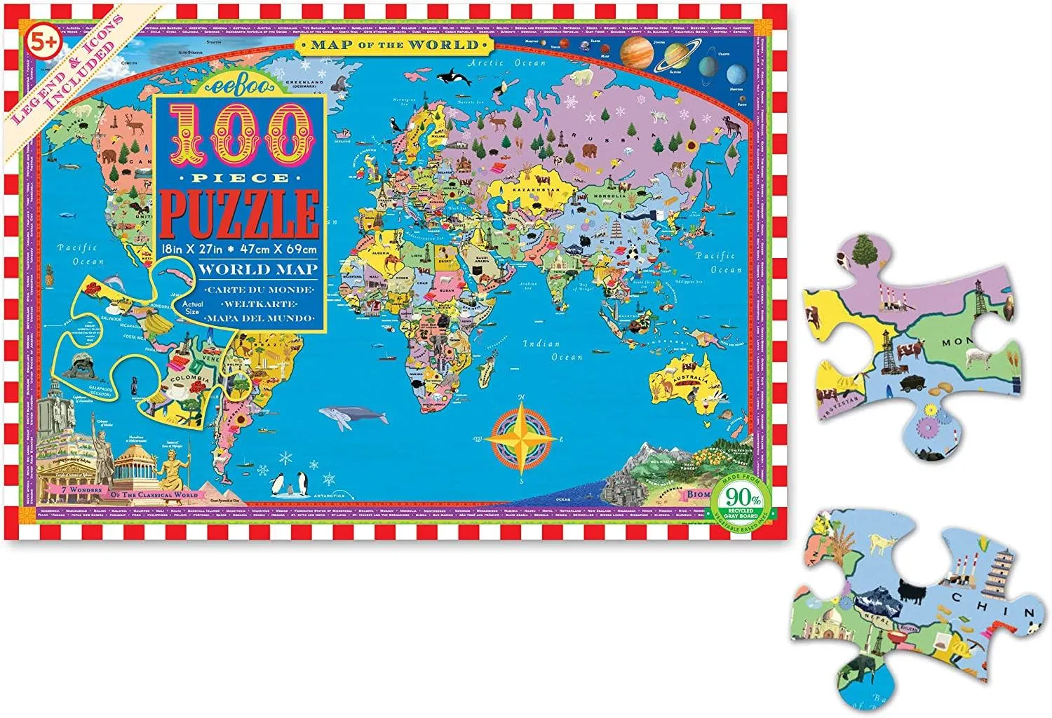 World Map 100 Piece Puzzle